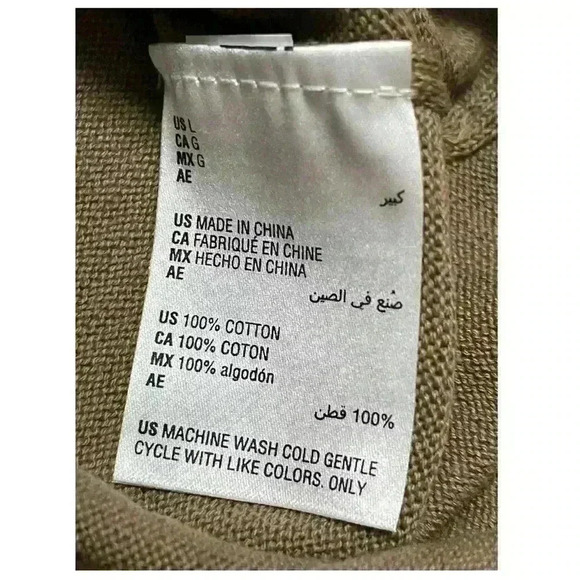 Club Room Mock Neck 3-Button 100% Cotton Pullover Mens Sweater Size L Walnut - Picture 10 of 10